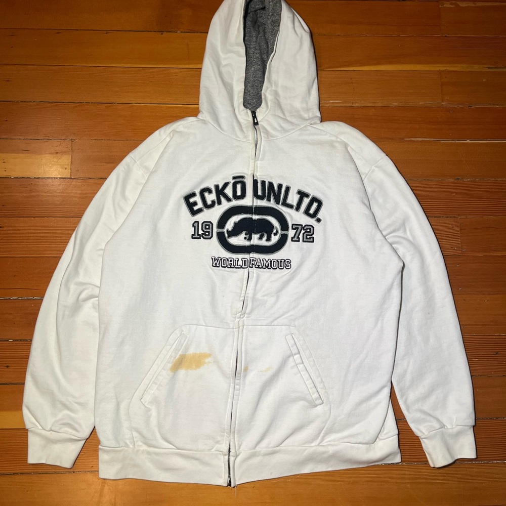 Ecko unltd white zip up